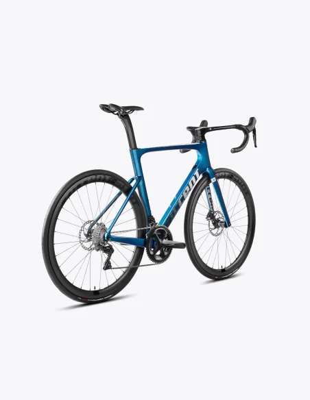 Bicicleta de carretera aero Accent Cyclone Disc de Carbono con shimano 105 y colro azul
