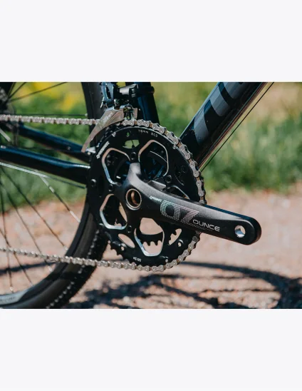 Bicicleta de gravel Accent Falcon Negra con dos platos