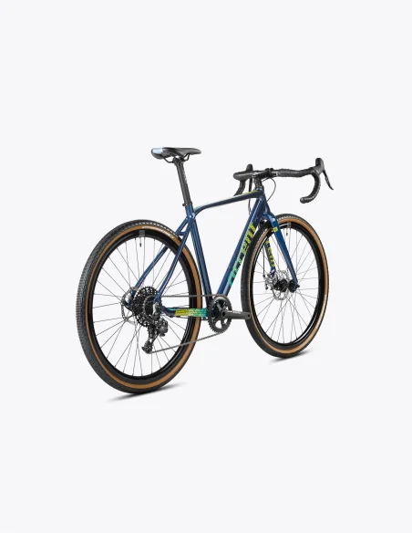 Comprar online Bicicleta de gravel Accent Furious en color azul y neumáticos con flanco marrón