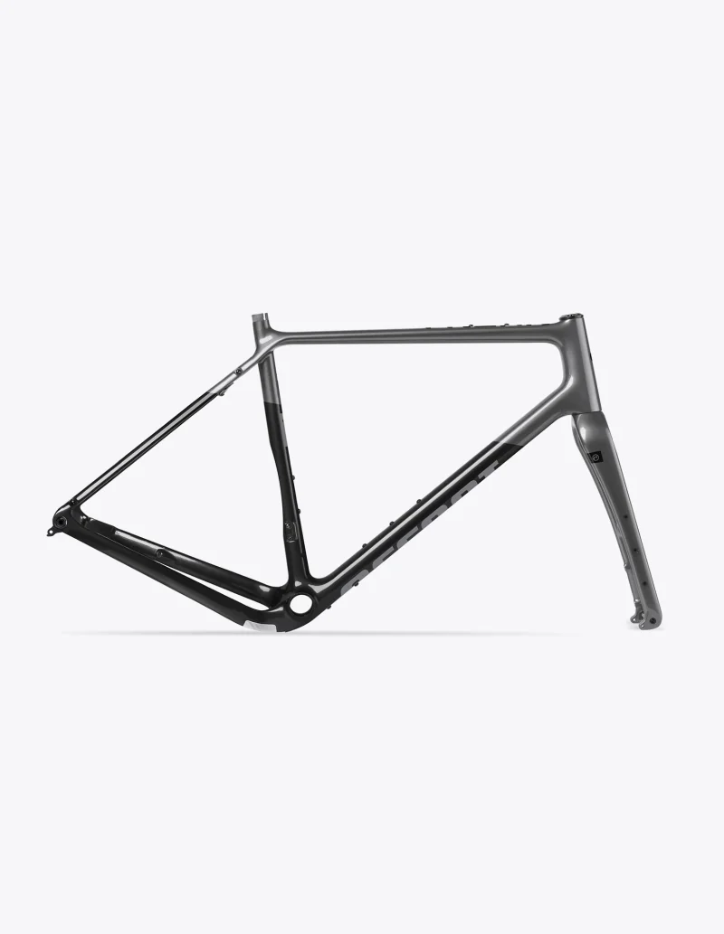 Cadre de gravel Accent Freak V2 en gris-noir avec fourche incluse.