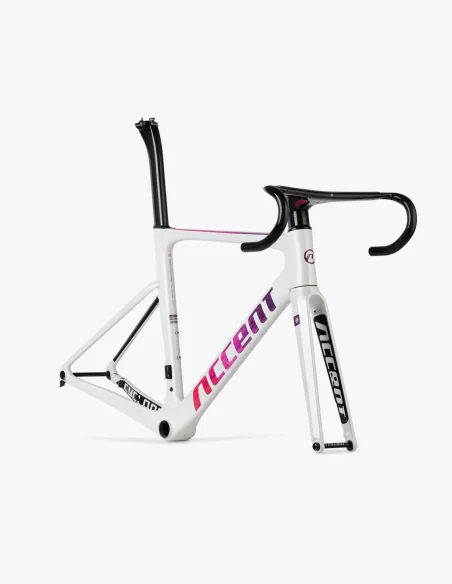 Cadre Accent Cyclone Disc Carbon Blanc Rose