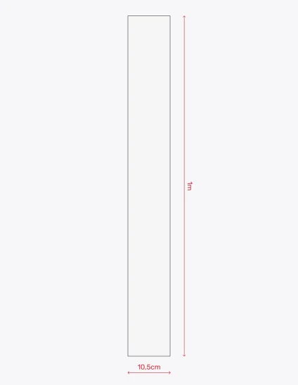 1 m x 10,5 cm de protection de cadre transparent mat