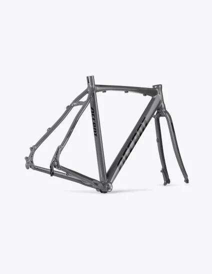 Cadre gravel pas cher Accent Falcon avec fourche et jeu de direction en gris