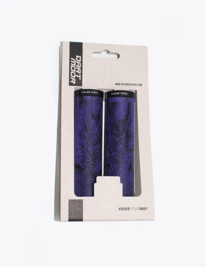 Poignées Dartmoor Maze Pro avec lock-on, coloris bleu Cosmic Blue, avec packaging