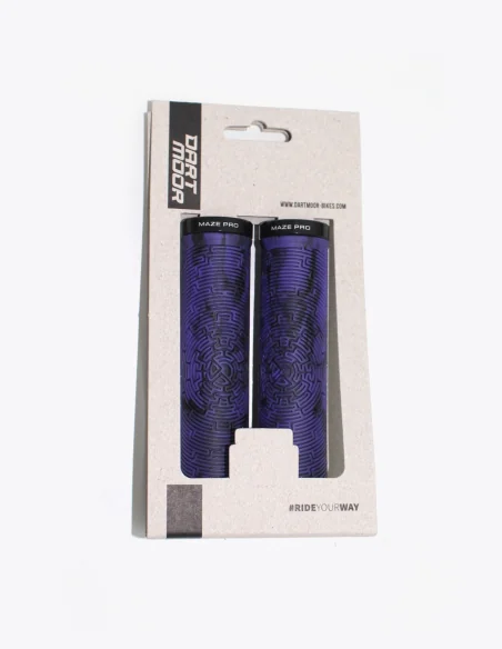 Poignées Dartmoor Maze Pro avec lock-on, coloris bleu Cosmic Blue, avec packaging