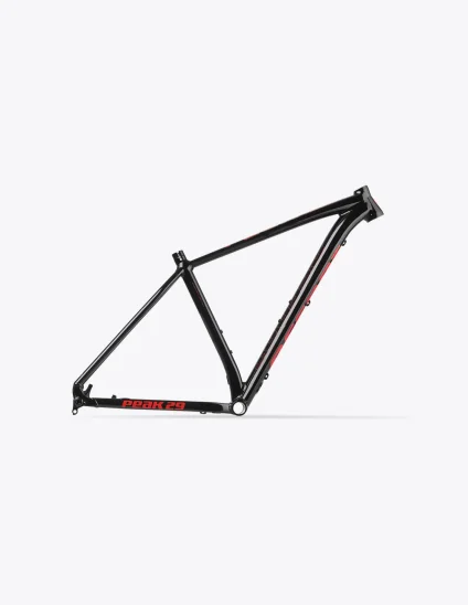 Cadre Accent Peak Boost en couleur noire avec lettrage rouge
