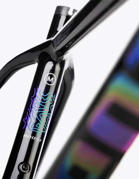 Détails de la taille M du cadre Accent Peak Carbon Boost Black Magic en noir