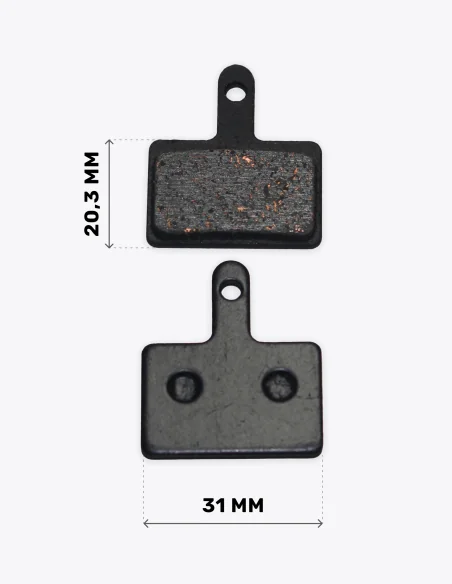 medidas de las pastillas shimano BR-M447, BR-M446, BR-M445, BR-MT500,BR-MT400, BR-MT200 Tektro