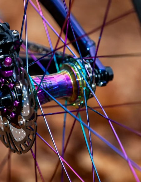 Moyeu Dartmoor Reel Pro V.2 Single Speed 10x135 de couleur petrol monté sur le vélo