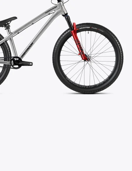 Bicicleta Dartmoor Two6player Pro en color plata con la horquilla RockShox Pike DJ