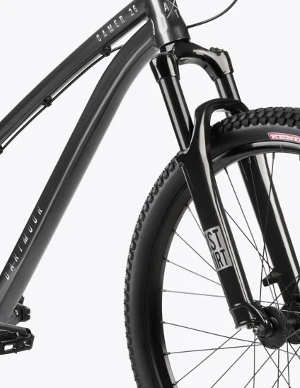 Vélo Dartmoor Gamer Intro 26" de couleur grise avec fourche RST Dirt RA