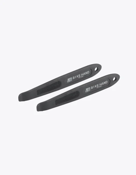 Set Bike Hand YC-3123 de deux démonte-pneus longs d'atelier pour démonter les pneus de vélo.