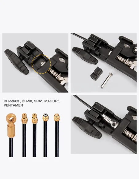 Parte de la herramienta Bike Hand YC-76KPque aguanta el latiguillo para insertar el pin