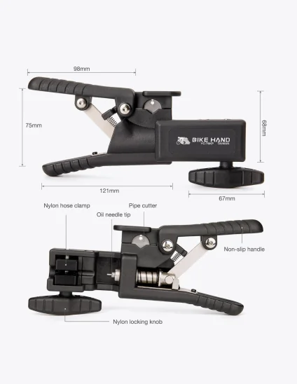 Dimensiones herramienta Bike Hand YC-76KP para Cortar Latiguillo e Insertar Pin